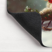 Poedel Kerstmis sneeuw winter Muismat (Hoek)