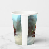 Poedel Kerstmis sneeuw winter Papieren Bekers (Rechts)