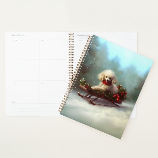 Poedel Kerstmis sneeuw winter Planner (Display)