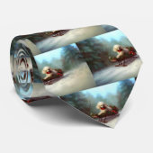 Poedel Kerstmis sneeuw winter Stropdas (Opgerold)