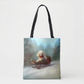 Poedel Kerstmis sneeuw winter Tote Bag (Voorkant)