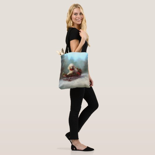Poedel Kerstmis sneeuw winter Tote Bag (Op model)