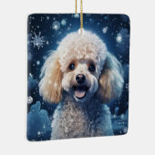Poedel kerstversiering, cadeau voor Hondenliefhebb Keramisch Ornament (Rechts)