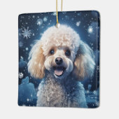 Poedel kerstversiering, cadeau voor Hondenliefhebb Keramisch Ornament (Links)
