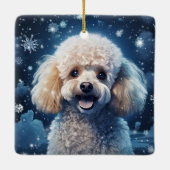 Poedel kerstversiering, cadeau voor Hondenliefhebb Keramisch Ornament (Achterkant)