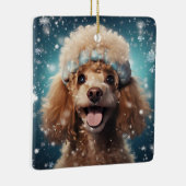 Poedel kerstversiering, cadeau voor Hondenliefhebb Keramisch Ornament (Rechts)