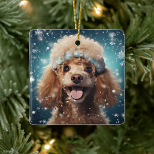 Poedel kerstversiering, cadeau voor Hondenliefhebb Keramisch Ornament