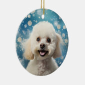 Poedel kerstversiering, cadeau voor Hondenliefhebb Keramisch Ornament (Rechts)