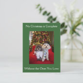 Poedel kerstwensen feestdagenkaart (Staand voorkant)