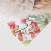 Poedel Kleurrijke Bloemen Waterverf Tissuepapier (Detail)