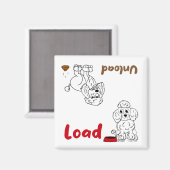 Poedel, laden en lossen vaatwasser magneet (Voorkant / Achterkant)