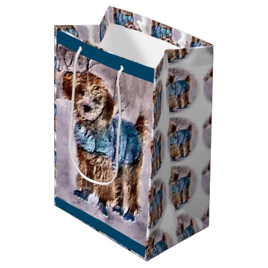 poedel liefhebbers kerst medium cadeauzakje (Voorkant Gekanteld)