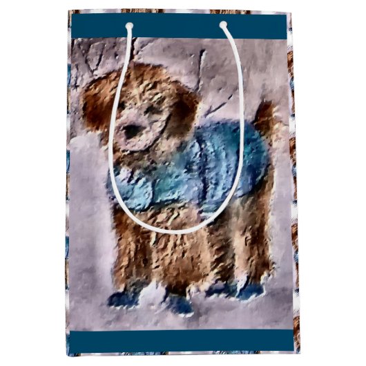 poedel liefhebbers kerst medium cadeauzakje (Voorkant)