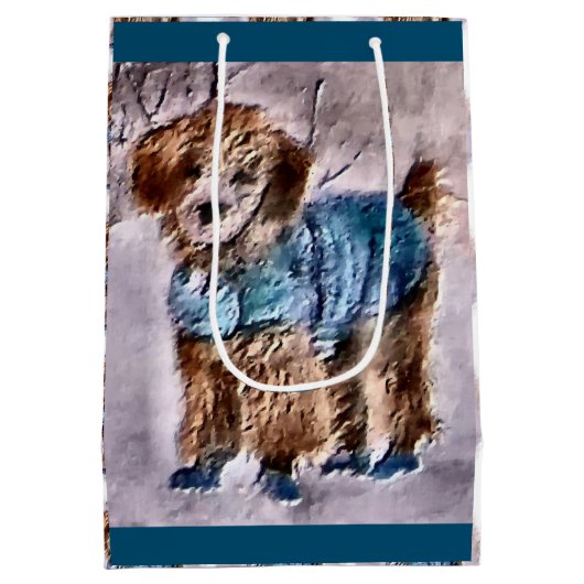 poedel liefhebbers kerst medium cadeauzakje (Achterkant)