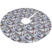 Poedel loopt in de sneeuw met kerst Pet Kerstboom Rok (Gekanteld)