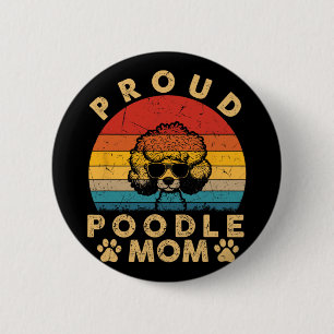 Poedel mam geschenken ik hou van mijn hond mam mam ronde button 5,7 cm