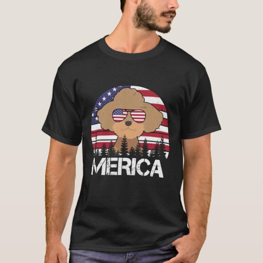 Poedel Merica 4 juli Hond Shirt Grappig (Voorkant)