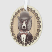 Poedel met bril ornament (voorkant)