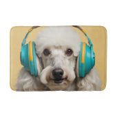 Poedel met hoofdtelefoon badmat (Voorkant)