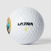 Poedel met hoofdtelefoon golfballen (Logo)