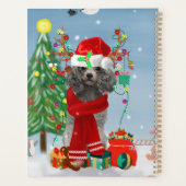 Poedel met kerstcadeaus planner (Achterkant)