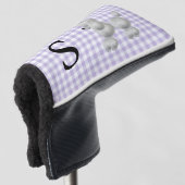  Poedel met Monogram Putter Hoesje Golfheadcover (3/4 voorkant)