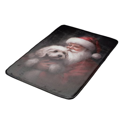poedel met sinterklaas feestelijke kerst badmat (Gekanteld)