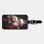 poedel met sinterklaas feestelijke kerst bagagelabel (Voorkant horizontaal)