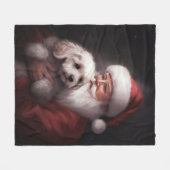 poedel met sinterklaas feestelijke kerst fleece deken (Voorkant (Horizontaal))