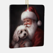 poedel met sinterklaas feestelijke kerst keramisch ornament (Rechts)