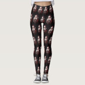 poedel met sinterklaas feestelijke kerst leggings (Voorkant)