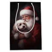 poedel met sinterklaas feestelijke kerst medium cadeauzakje (Voorkant)