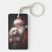 poedel met sinterklaas feestelijke kerst sleutelhanger (achterkant)