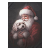 poedel met sinterklaas feestelijke kerst tafelkleed (Voorkant)