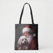 poedel met sinterklaas feestelijke kerst tote bag (Voorkant)