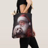 poedel met sinterklaas feestelijke kerst tote bag (Dichtbij)