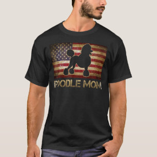 Poedel Moeder Amerikaanse vlag Patriottische Hond T-shirt