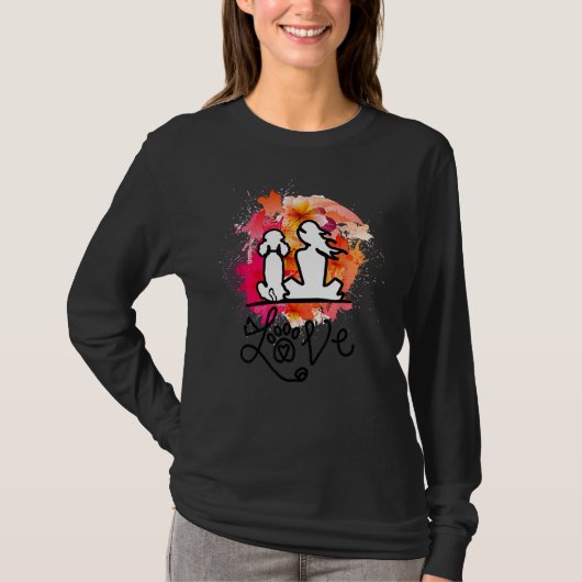 poedel moeder en poedel liefhebbers kleurrijk t-shirt (Voorkant)