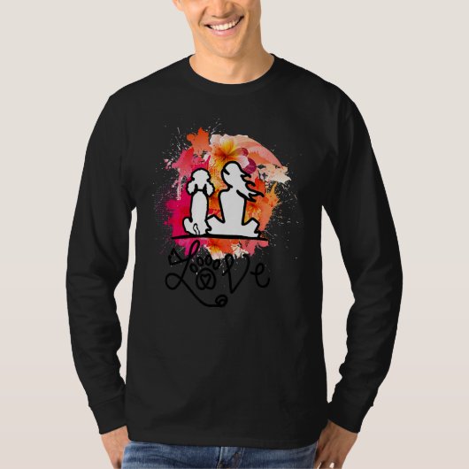 poedel moeder en poedel liefhebbers kleurrijk t-shirt (Voorkant)