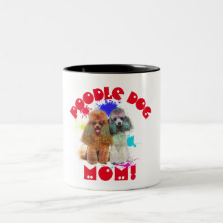 Poedel Moeder Hondenliefhebber Beste Hond Moeder O Tweekleurige Koffiemok