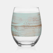 Poedel Moeder Live Liefde Rustieke Streep Wijnglas Zonder Voet (Achterkant)