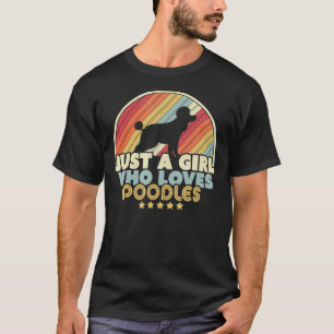 Poedel ontwerp retro gewoon een meisje dat houdt v t-shirt