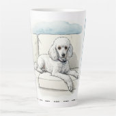 Poedel op een bank en hond Print Achtergrond Latte Mok (Voorkant)