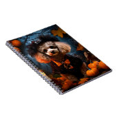 Poedel op Halloween feest Notitieboek (Rechterzijde)