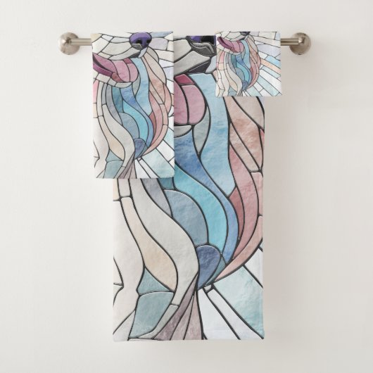 Poedel - pastel mozaïek kunst bad handdoek (Insitu)