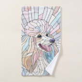 Poedel - pastel mozaïek kunst bad handdoek (Handdoek)