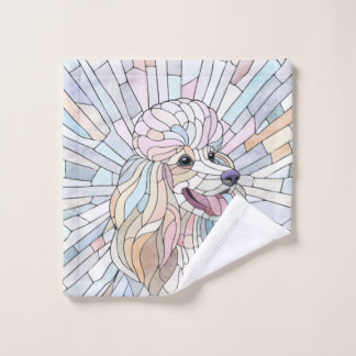 Poedel - pastel mozaïek kunst bad handdoek