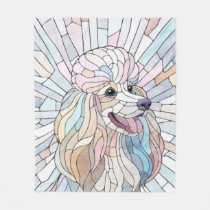 Poedel - pastel mozaïek kunst fleece deken