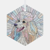 Poedel - pastel mozaïek kunst glas ornament (Achterkant)