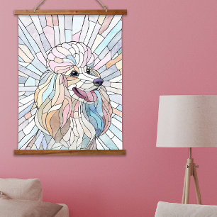 Poedel - pastel mozaïek kunst hangend wandkleed